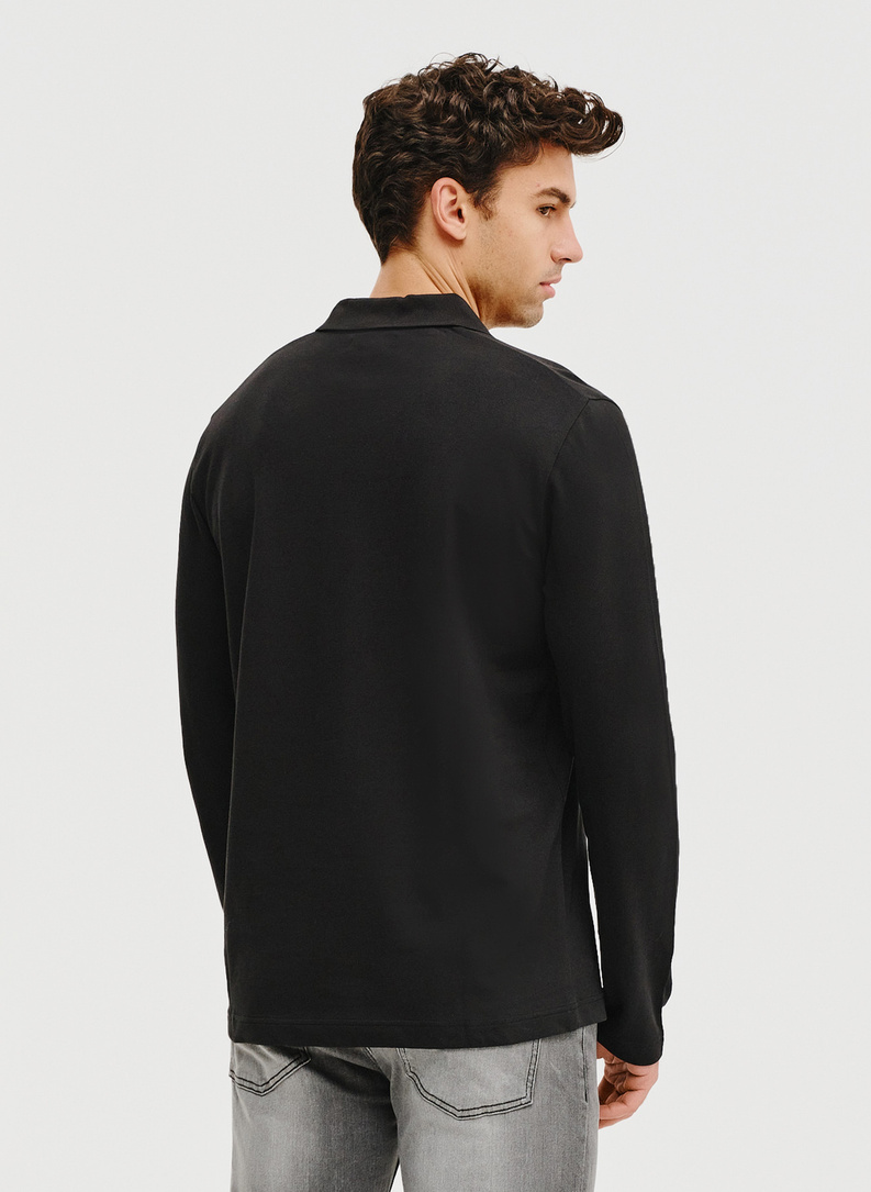 Czarne polo longsleeve