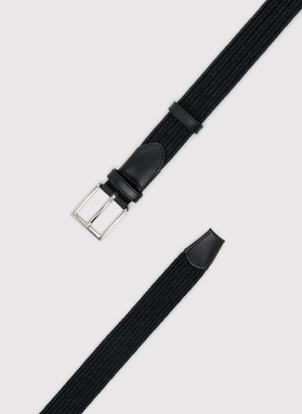 Czarny bawełniany pasek męski
