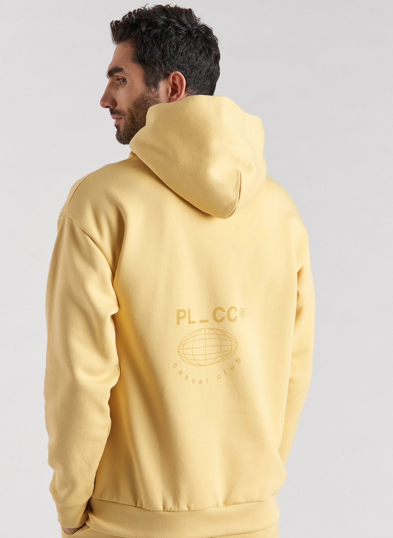 Żółta bluza z kapturem oversize C21SF-2K-001-Y