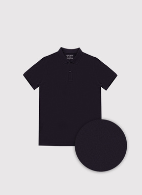 Granatowy t-shirt polo z bawełny