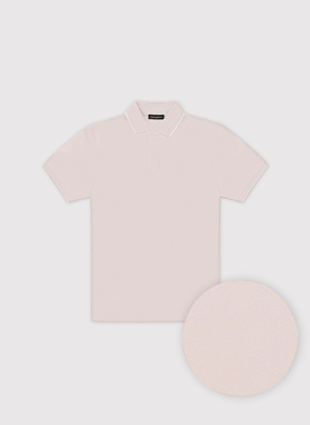 Różowy t-shirt polo z bawełną