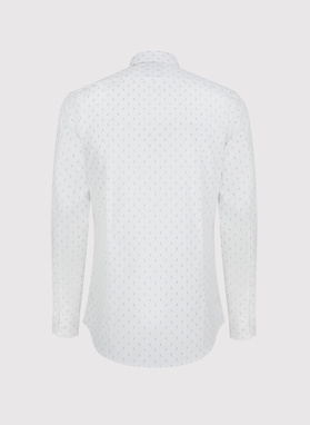 Biała koszula męska w mikrowzór