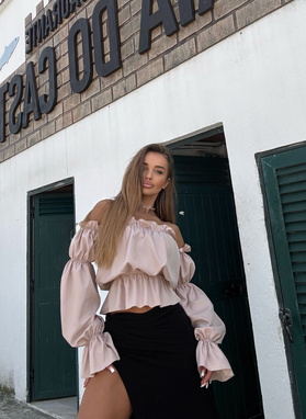 Bluzka hiszpanka MARBELA w kolorze beżowym