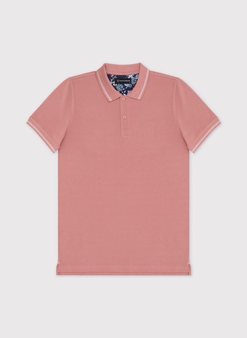 Gładki t-shirt polo w kolorze różowym