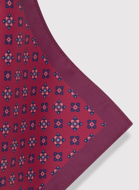 Bordowa poszetka w kwiatki