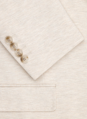 Beżowa dzianinowa marynarka męska