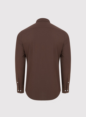 Brązowa koszula męska z bawełny