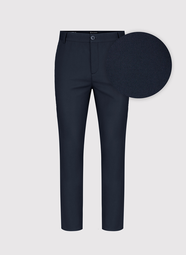 Granatowe gładkie spodnie męskie