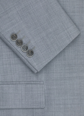 Gładki szary garnitur męski