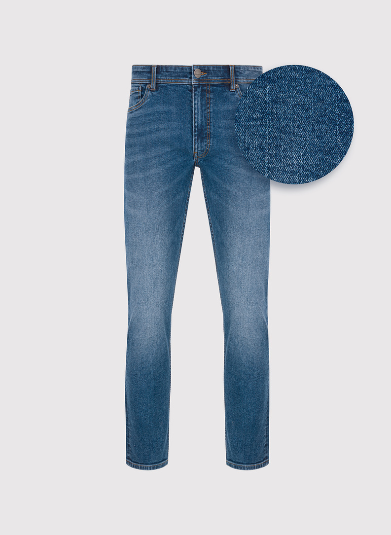 Granatowe jeansowe spodnie męskie