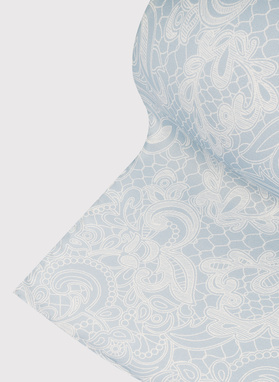 Jedwabna niebieska poszetka we wzór