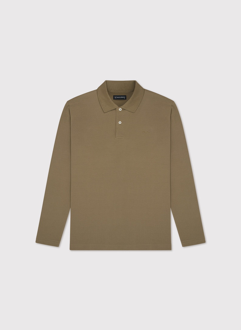 Oliwkowe polo longsleeve