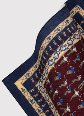 Bordowa poszetka męska w motyw golfistów