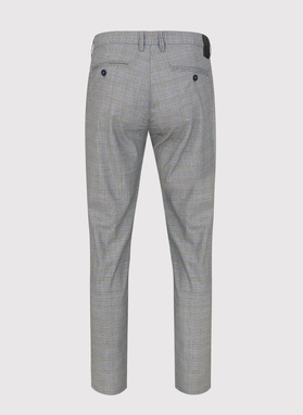Szare męskie spodnie chino w kratę