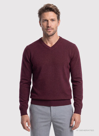 Bordowy sweter v-neck