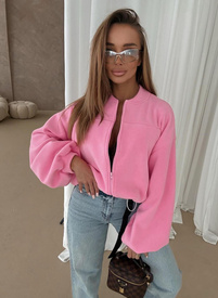 Bluza BOHO z polaru różowa