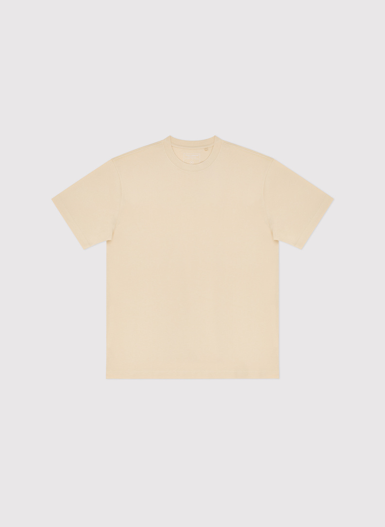 Beżowy t-shirt oversize