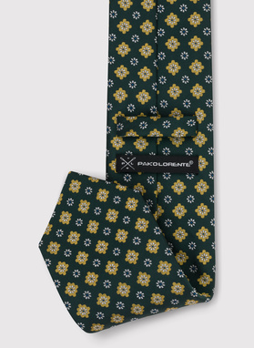 Wzorzysty zielony krawat