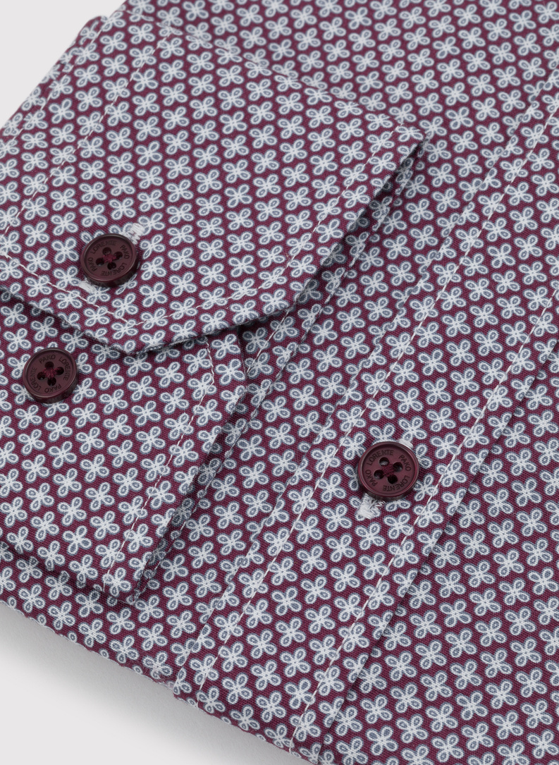 Bordowa wzorzysta koszula męska 