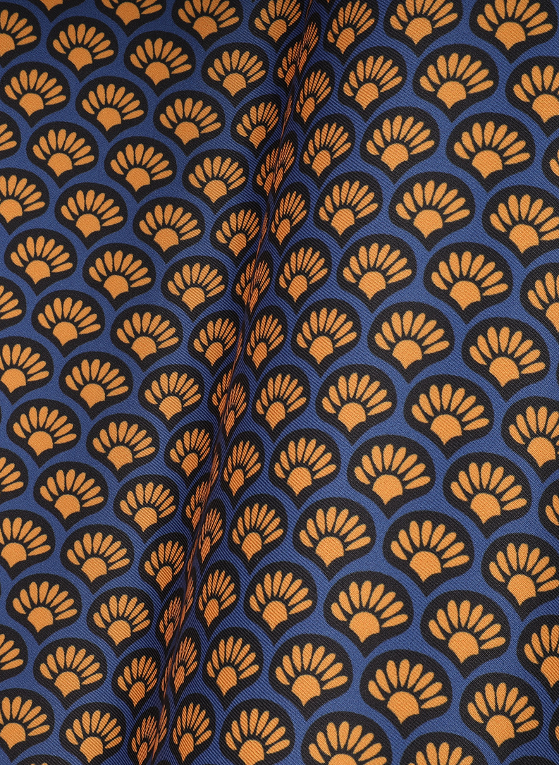 Wzorzysta niebieska poszetka męska