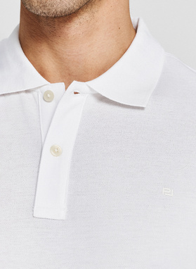 Białe bawełniane polo męskie
