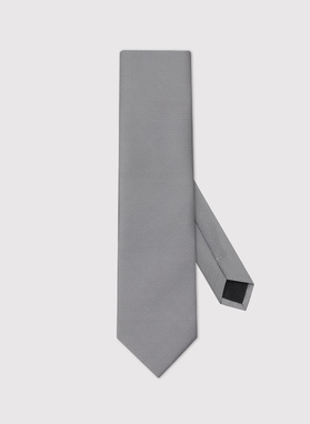 Szary krawat męski w kratkę