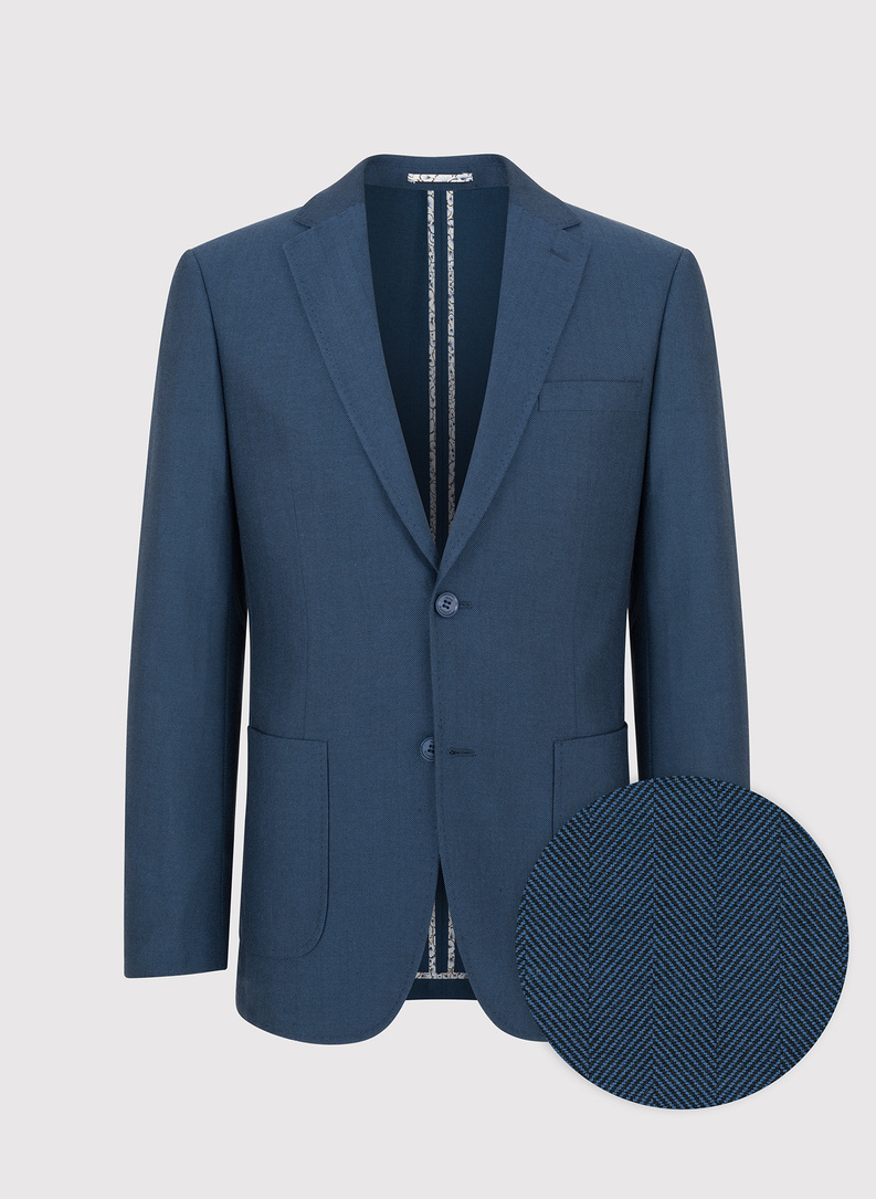 Granatowa marynarka męska bez podszewki