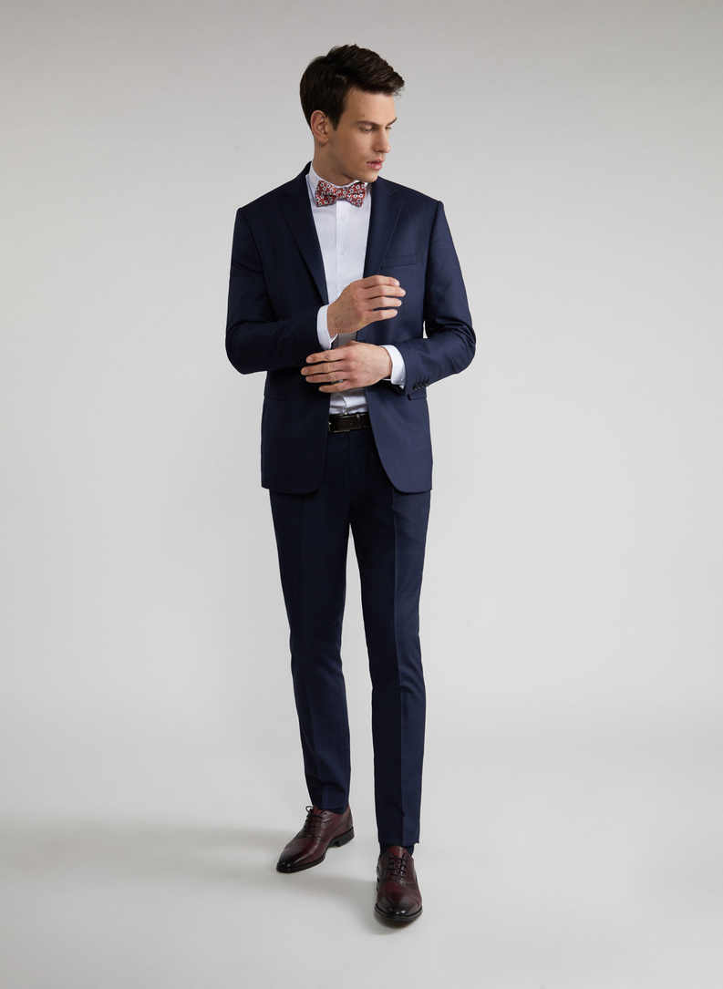 Granatowa marynarka garniturowa P22SF-3G-015-G-S