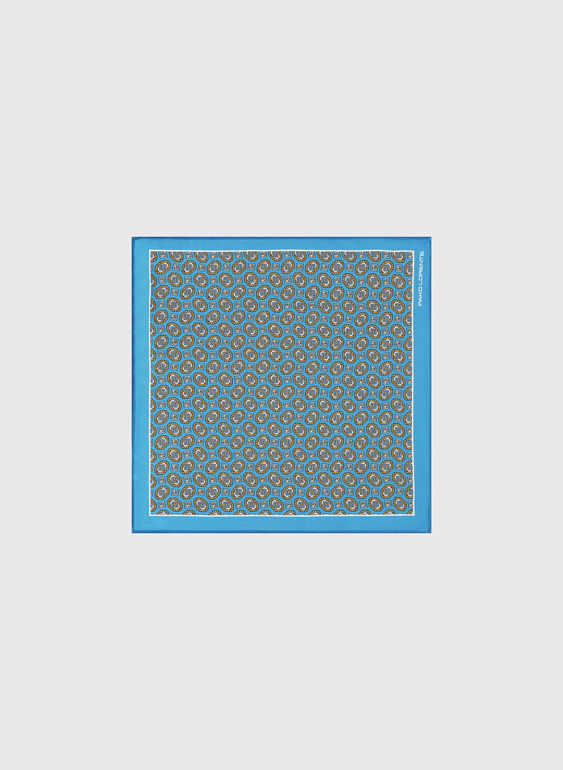 Niebieska poszetka męska we wzór