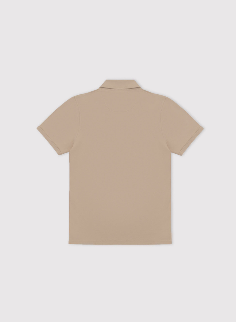 Beżowy t-shirt polo