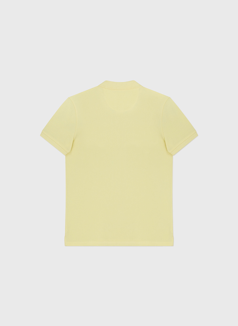 Żółte bawełniane polo męskie