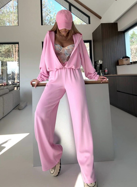 Różowy dwuczęściowy komplet dresowy