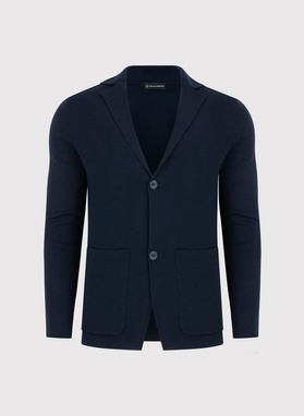 Dzianinowa wełniana marynarka męska