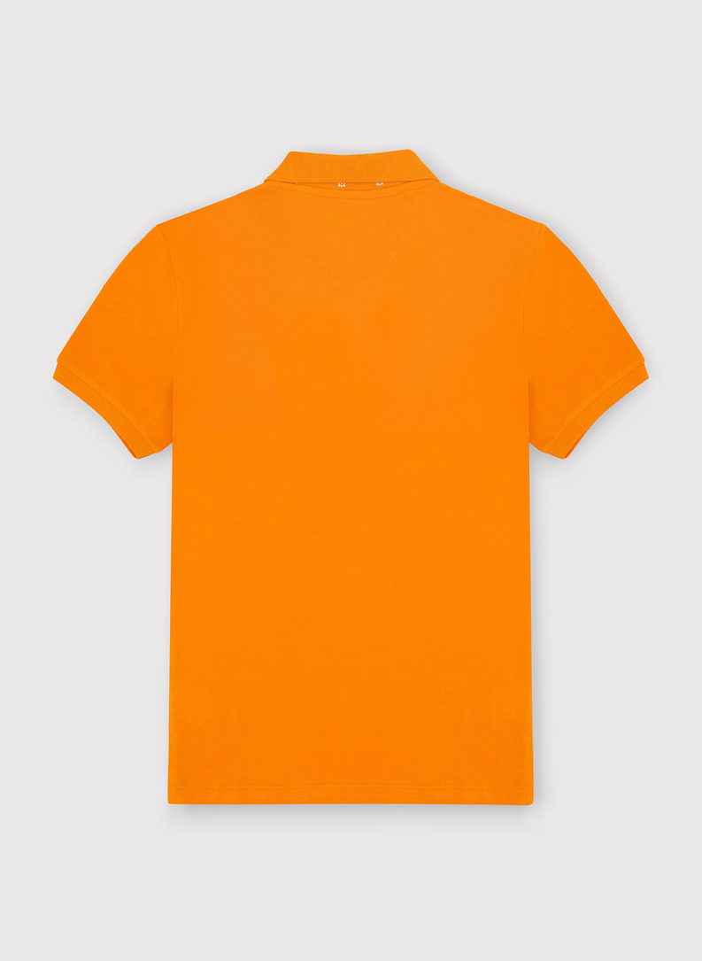 Gładki T-shirt polo w kolorze pomarańczowym