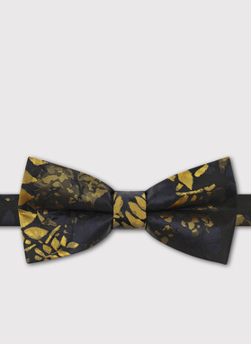 Granatowa mucha męska we wzór kwiatowy