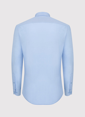 Gładka elegancka koszula męska w kolorze błękitnym