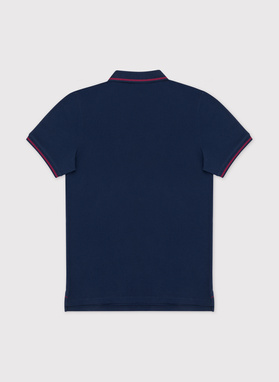 Gładki t-shirt polo w kolorze granatowym