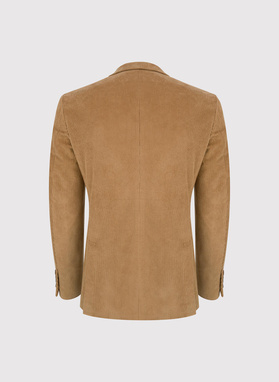 Beżowa sztruksowa marynarka męska