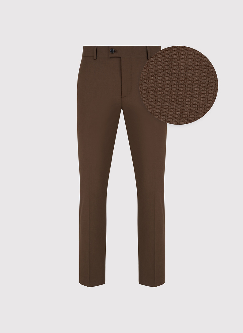 Brązowe spodnie garniturowe