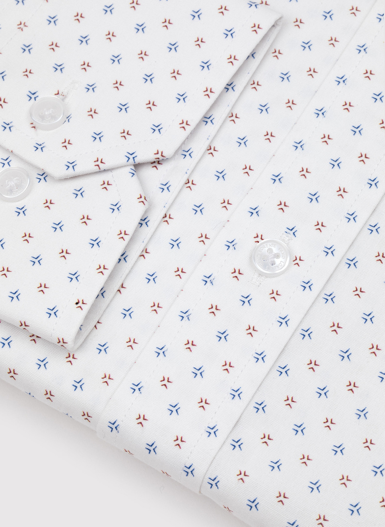 Biała koszula męska mikrowzór