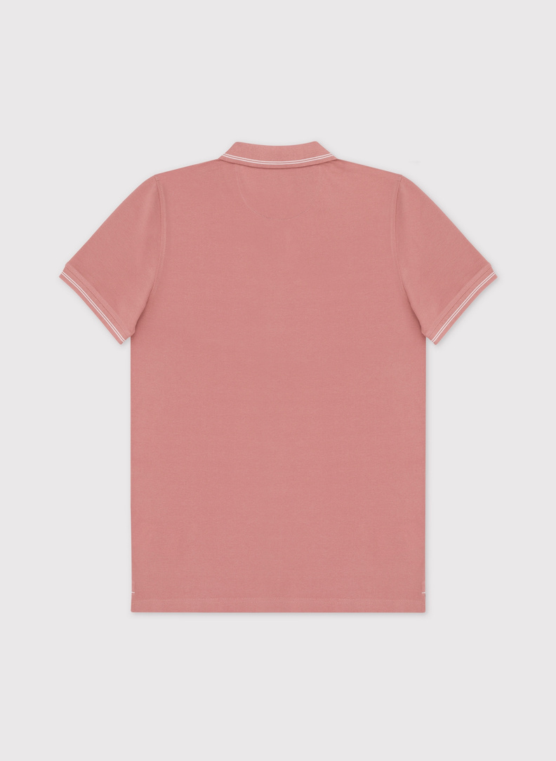 Gładki t-shirt polo w kolorze różowym