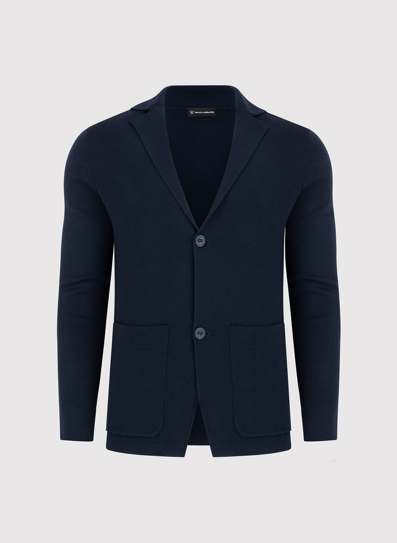 Dzianinowa wełniana marynarka męska 