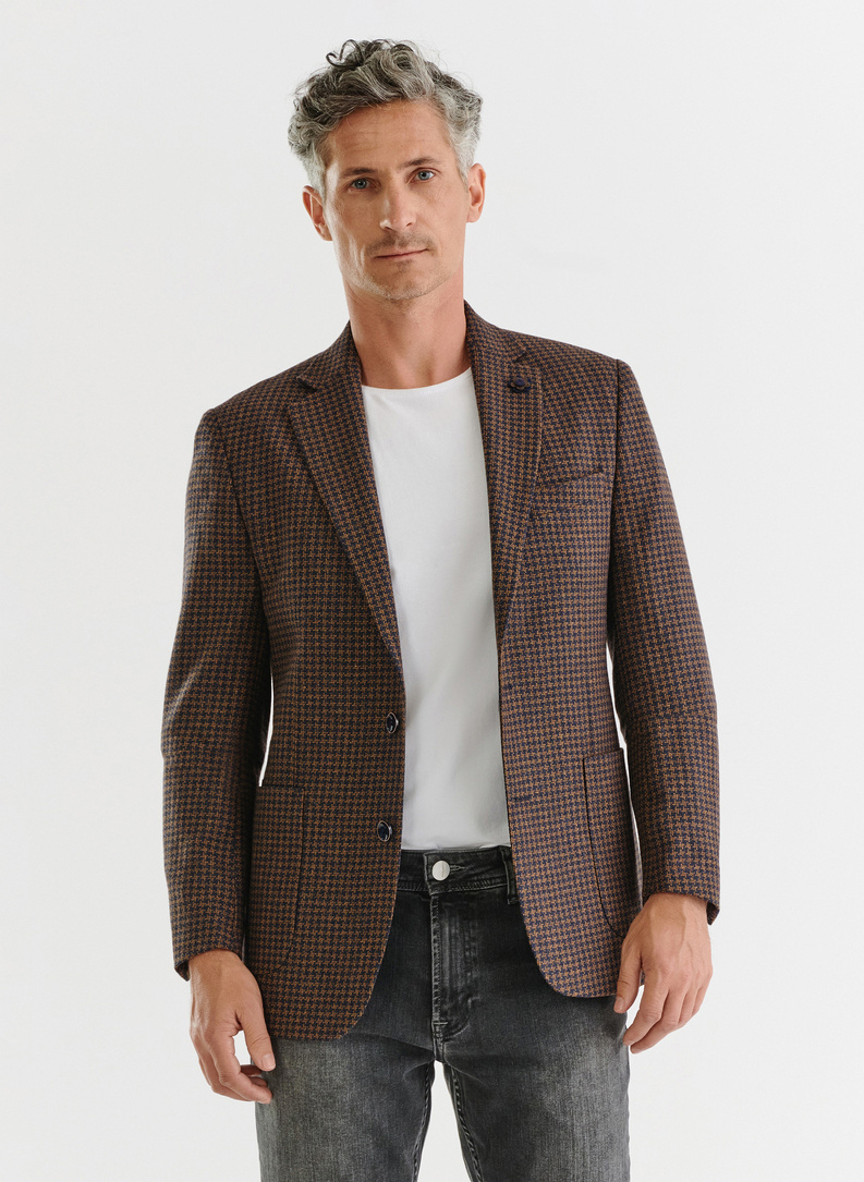 Casualowa marynarka męska w pepitkę 