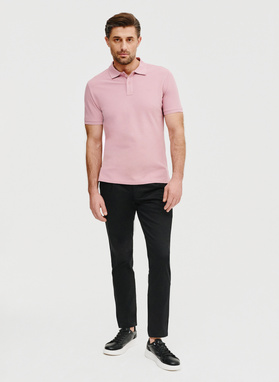 Gładki t-shirt polo w różowym kolorze