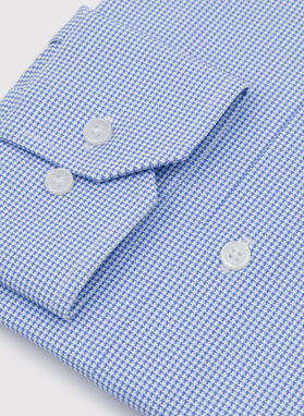 Niebieska dzianinowa koszula w pepitkę