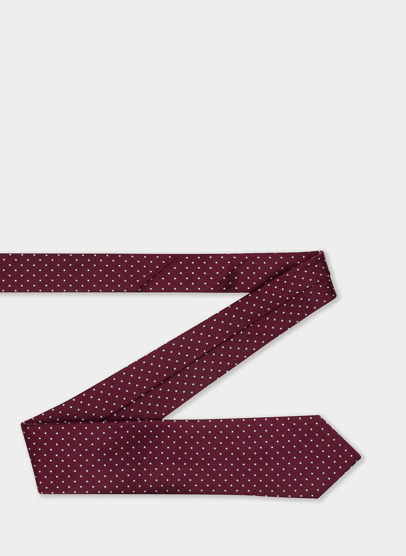 Krawat męski jedwabny bordowy P21WP-KX-255-D