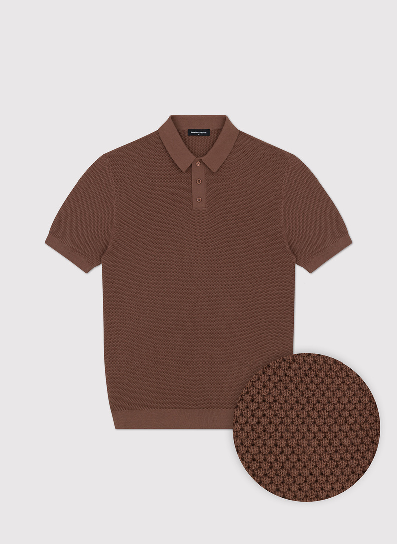 Swetrowe polo w kolorze brązowym