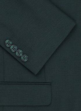 Gładki zielony garnitur męski