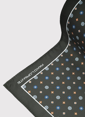 Ciemnozielona poszetka męska paisley