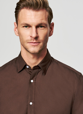 Brązowa koszula męska z bawełny